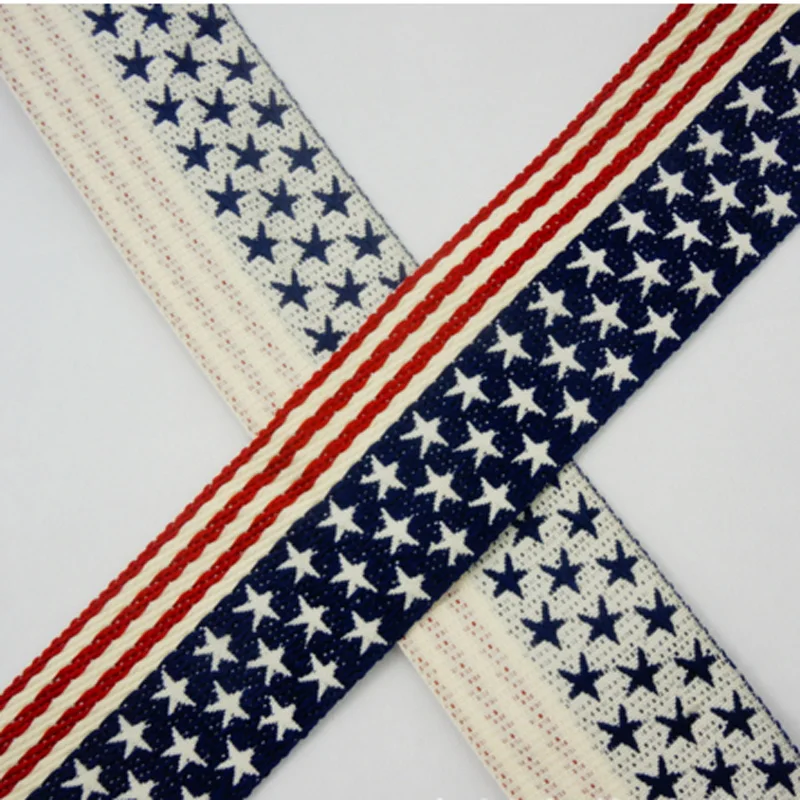 3 м/лот 30 мм синий США звезда красная лента вышивка хлопок свадебное украшение