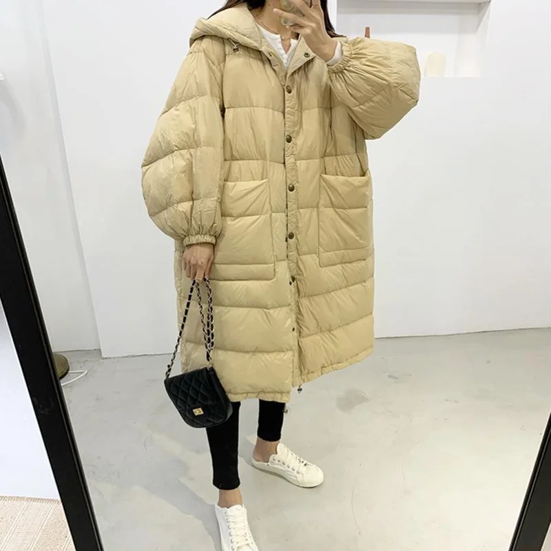 

Janveny Loose Down Jacket Women Oversized 90% White Duck Down Jackets And Coats Female Feather Clothes Outwear For Women's Parka