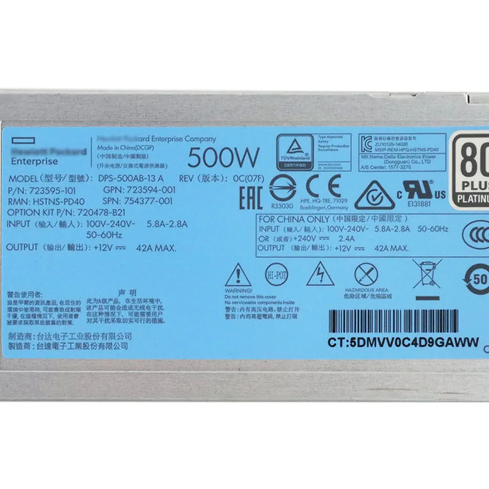 Блок питания для сервера HP DL360 500 DPS-500AB-13 HSTNS-PD40-723595 720478-B21 101 Вт 380 388 G9 Gen9 | Компьютеры