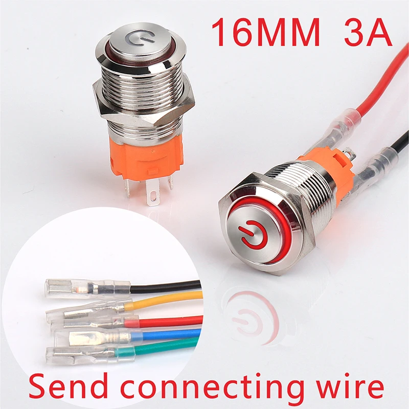 16 мм красный синий желтый зеленый белый светильник популярный автомобильный