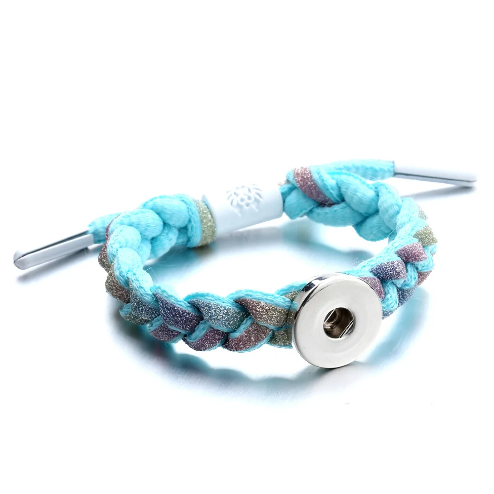 Регулируемые плетеные шнурки Bloomer браслеты с кнопками 18 мм ювелирные изделия