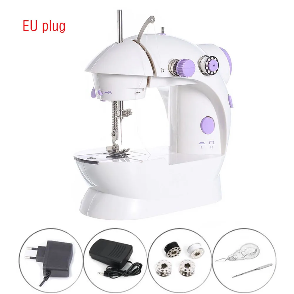 Mini Portable Handheld Sewing Machines Stitch Sew Needlework Cordless Speed Adjustment With Light Foot Pedal Double Threads | Дом и сад