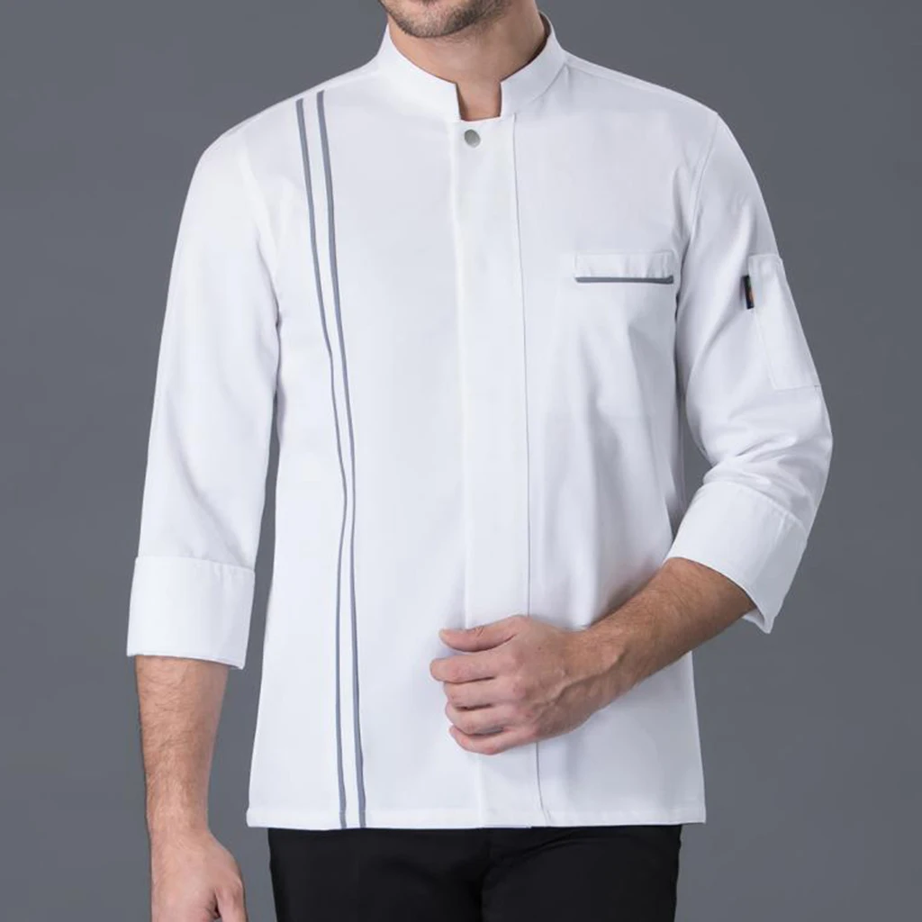 

Women Men Chef Jackets Coat Long Sleeve Shirt Hotels Waiter Kitchen Uniform