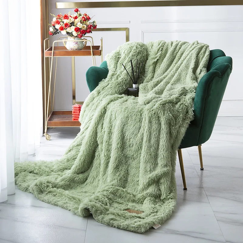 

Одеяло в европейском стиле, однотонное кашемировое одеяло, большой размер, утолщенное пледовое одеяло, супермягкое теплое плюшевое Флисово...