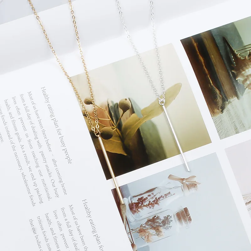 Простое металлическое длинное ожерелье с цепочкой женская мода золотой