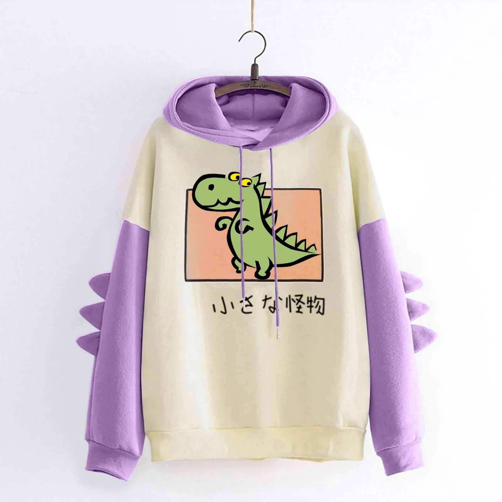 Dinosaur Oversized Cartoon Hoodie Women Fashion Sweatshirt Casual Print Korean Style Thicken Sweatshirt Streetwear Women Hoodies