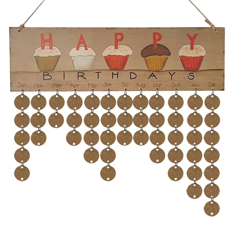Calendars Wooden American Country Style Calendar Listing Family Birthday Reminder Message Board Plaque Wall Hangings Decoration | Дом и сад