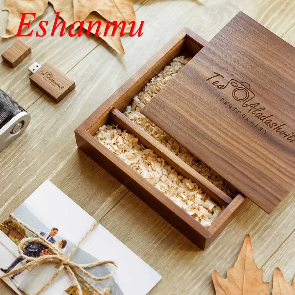 Деревянный Usb флеш накопитель Eshanmu размером 17*17 см деревянная коробка популярный