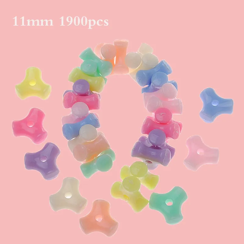 

11 мм 1900 шт. треугольниками акриловые пастельных Цвета бусины для ювелирных изделий DIY Украшение Аксессуары для браслетов и ожерелий Spacer Crfaft