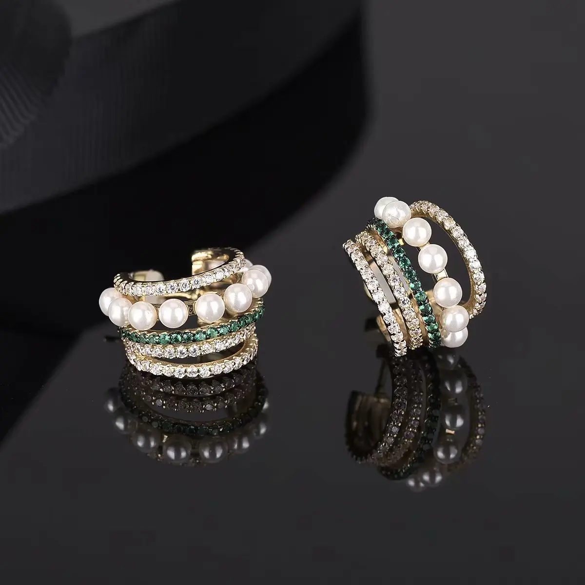 Новые жемчужные циркониевые женские роскошные несколько окружностей большие