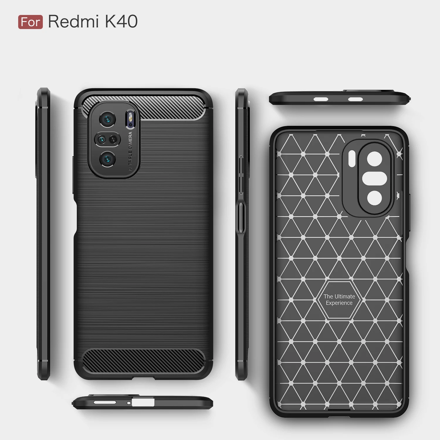 

Shockproof Light Luxury Carbon Fiber Phone Case For Xiaomi Redmi K40 K30S K30 Pro Ultra Zoom Silicone Anti Fall Protection Cover