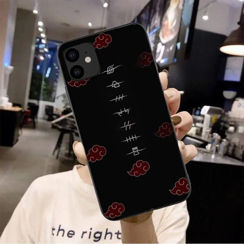 

0 Naruto Cloud Black Soft Phone Case For Iphone 6 6s 7 8 Plus XR X XS 11 12 Pro Mini Max