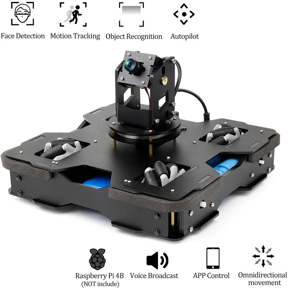 Новый Популярный умный робот-робот автомобильный комплект Wi-Fi видео для Raspberry Pi