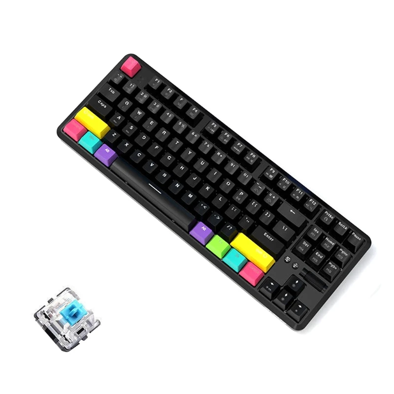

MXLC 87 Keys Bluetooth Wired/Wireless Mechanical Keyboard for Ajazz K870T with RGB Backlit Type C Cable 2000mAh Battery NKRO for