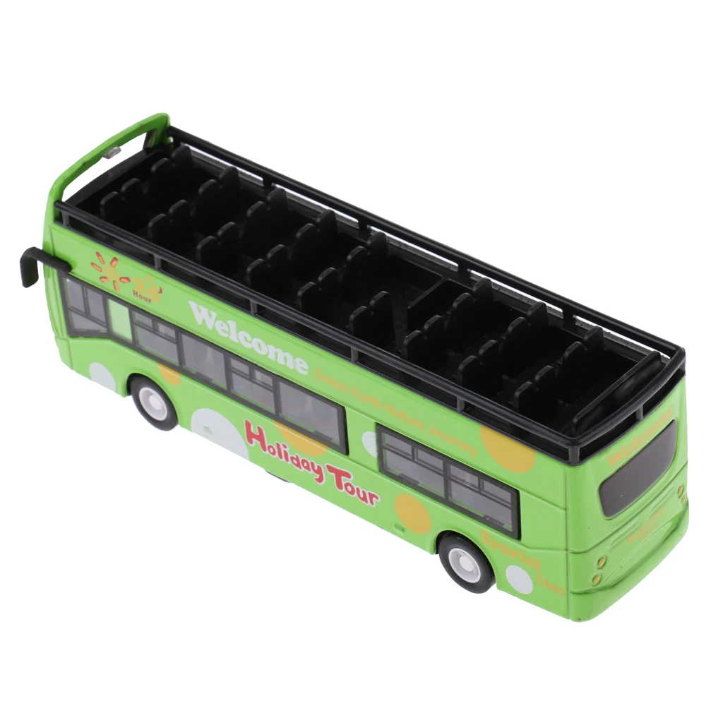 

Tour Sightseeing Double-decker Bus Car Model Die-Cast Vehicle Lighting Music