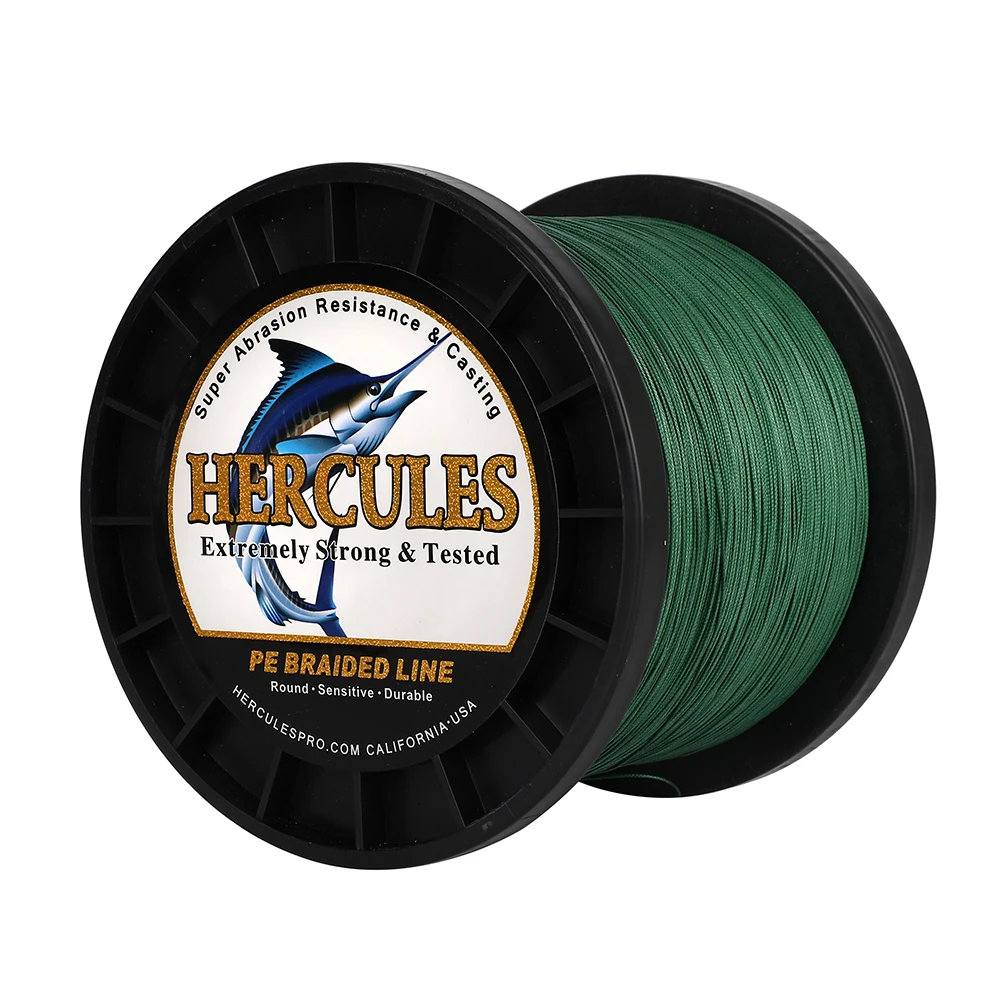 Hercules зеленая рыболовная леска 100 2000 м устойчивая к истиранию 10 80 анг. Фунт. нулевое
