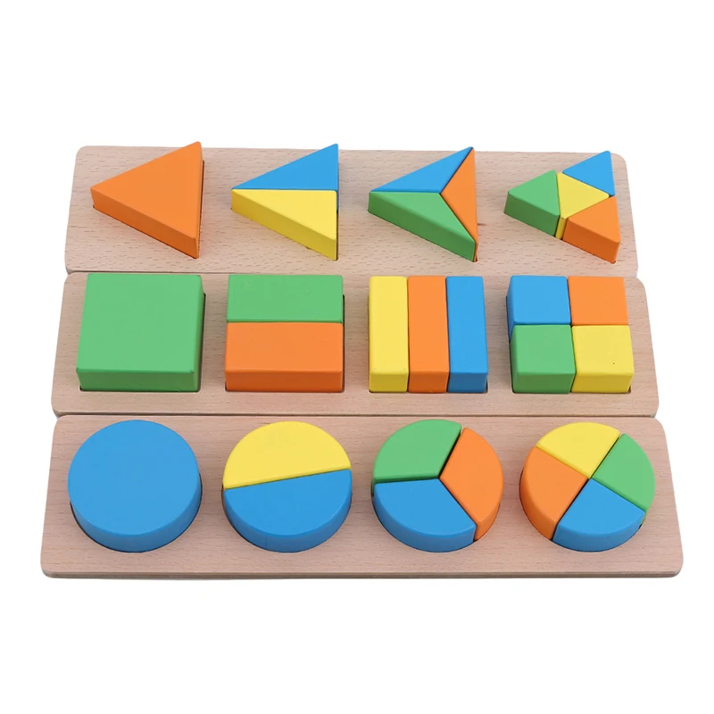 

Puzzle Детские когнитивные в виде геометрических фигур деревянные головоломки Детская Образование деревянная игрушка, треугольниками, круга...