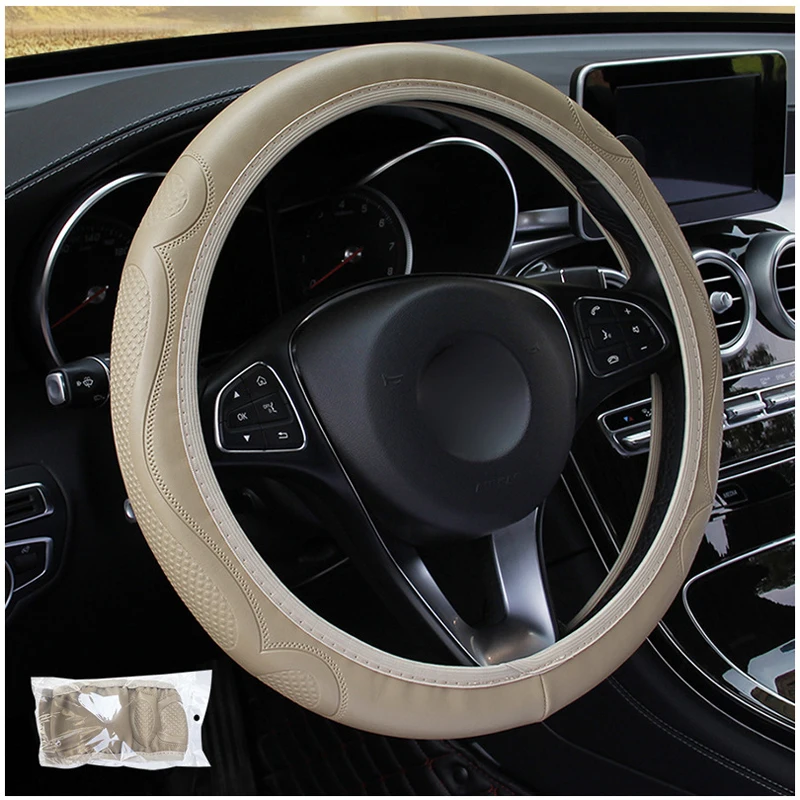 Car Steering Wheel Cover Funda Volante Braid on the wheel Volan Comfortable Durable For 37 38 CM Auto No Inner Ring | Автомобили и