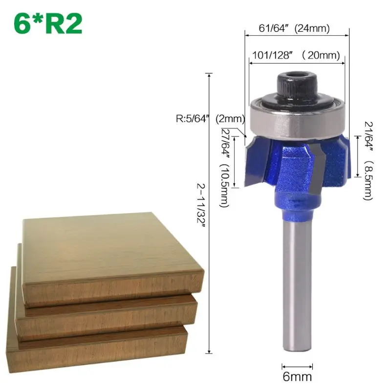 6mm Shank Router Bit R1/R2/R3 4 Teeth Edge Trimmer Woodwork Milling Cutter Knife | Инструменты