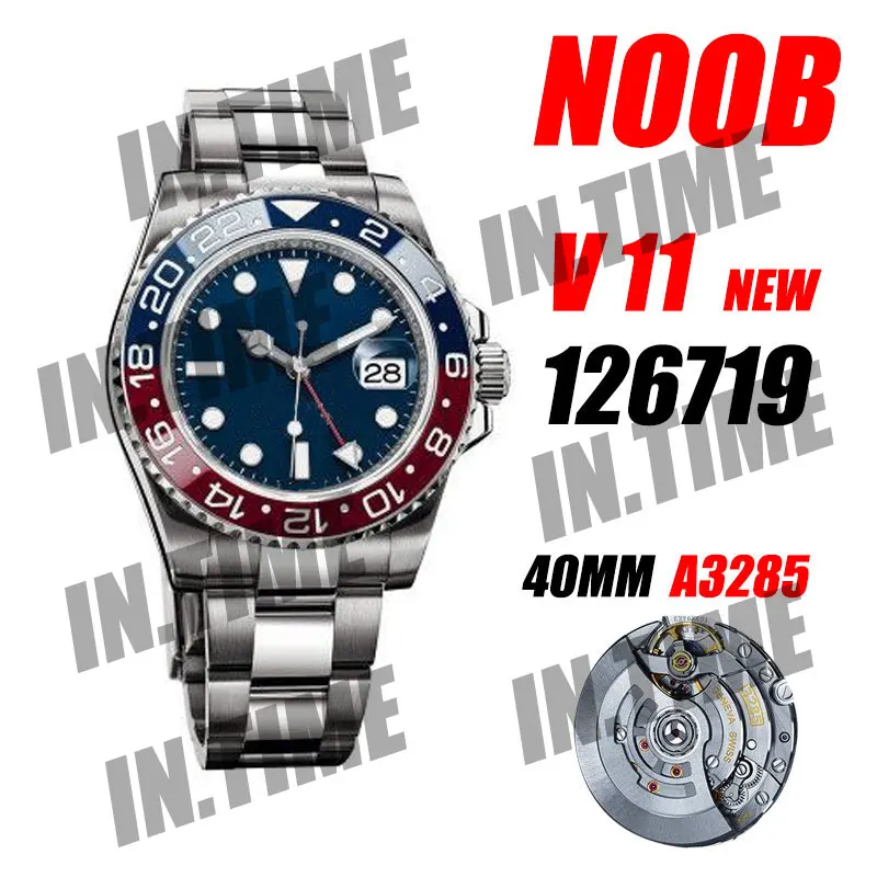 

Men's Mechanical Watch GMT-Master II 126719 BLRO Red/Blue Ceramic 904L Stainless Steel 1:1 Noob V11 Blue Dial SA3285 Watch01