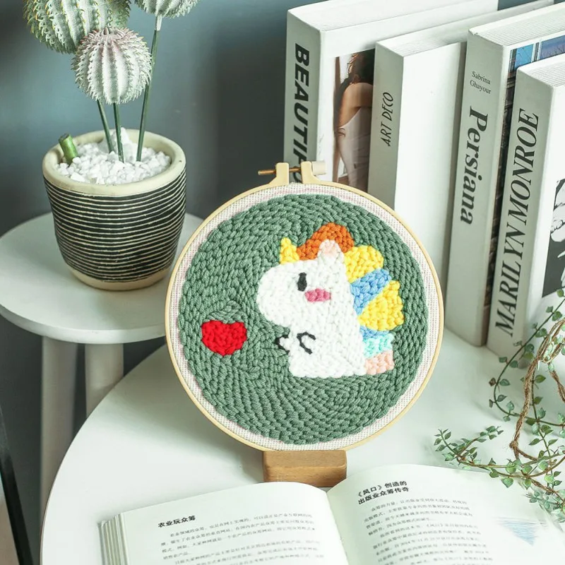 

20 * 20cm Children's DIY Knitted Fabric Hand Embroidery Decompression Toy (including Poke Needle)