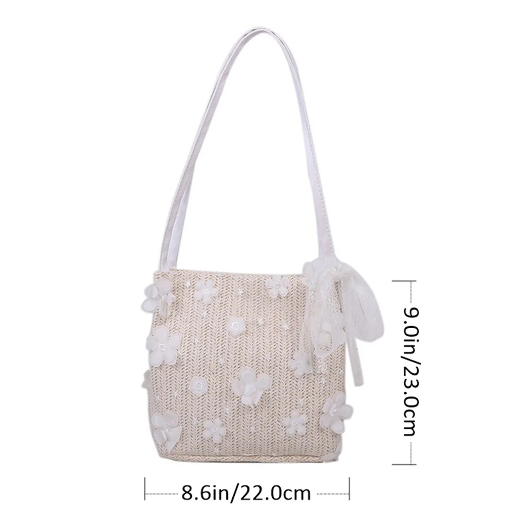 

1PC Straw Woven Bag Bag Portable Pouch Large Capacity Bag Cross-body Bag
