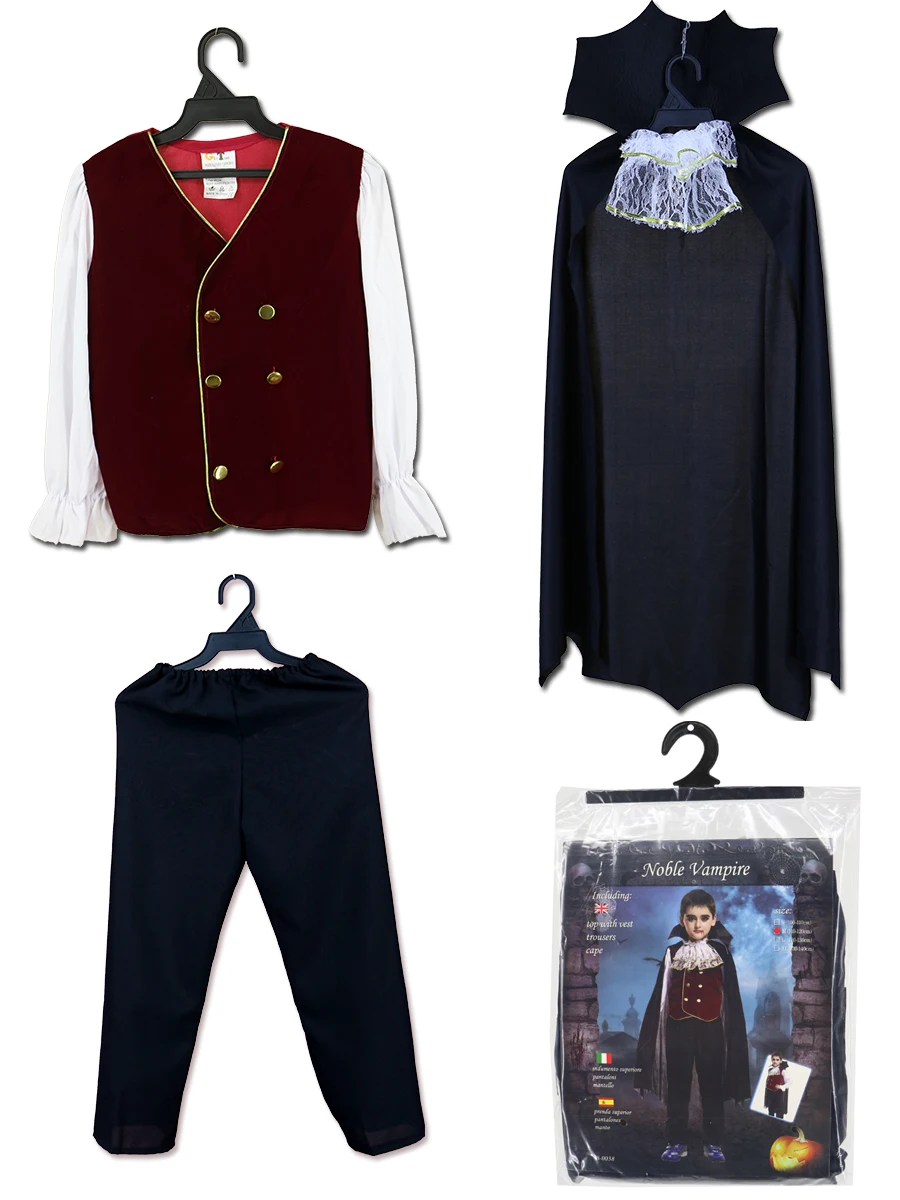 

Free Shipping Children Vampire Costumes Halloween Masquerade Ghost Devil Fancy Dress Kids Boys Cosplay Clothes