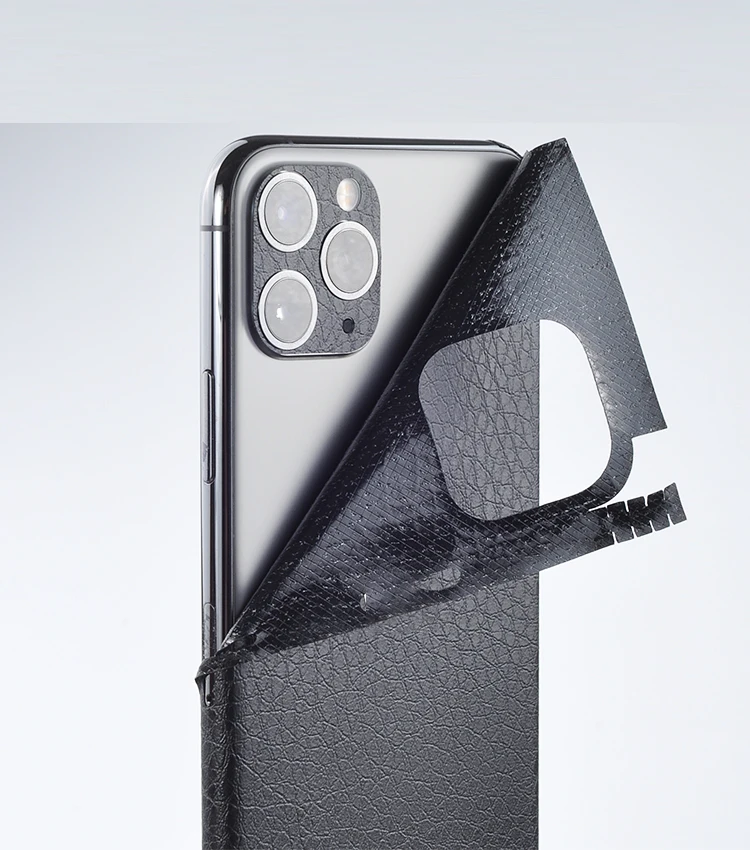 Черная кожаная наклейка для iPhone 6 6S 7 8 X 11 12 задняя пленка тонкая защитная крышка