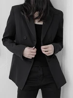 womens fashion suit jacket autumn new lapel solid color double breasted design youth slim fashion suit jacket