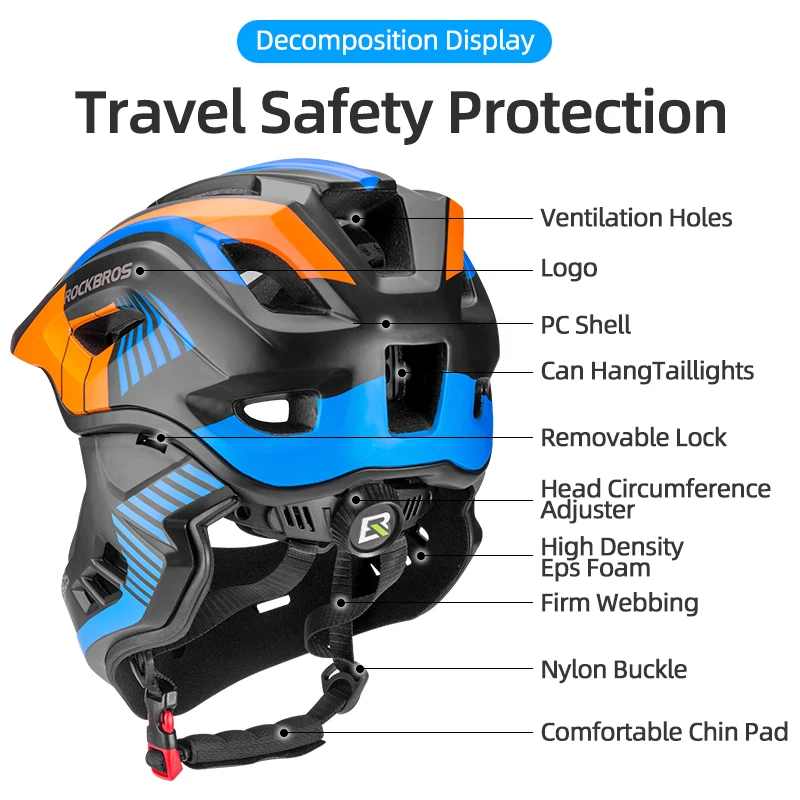 Велосипедный шлем ROCKBROS на все лицо для детей Съемный встроенный противоударный