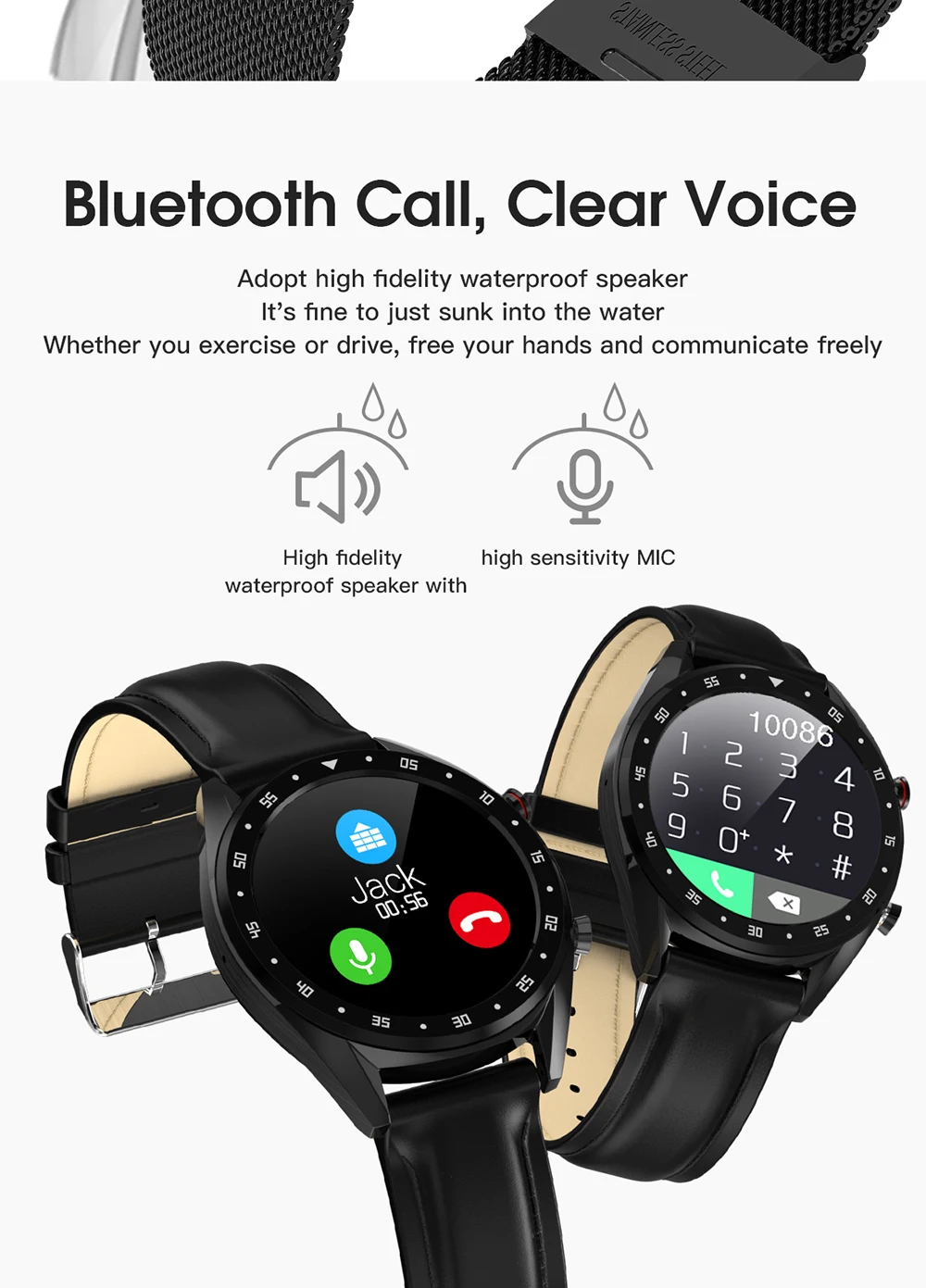 Greentiger L7 Bluetooth Смарт-часы для мужчин ЭКГ+ PPG HRV монитор сердечного ритма артериального давления IP68 Водонепроницаемый умный браслет Android IOS