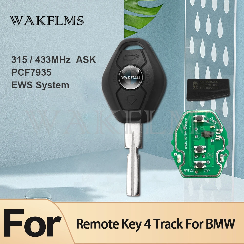 3btns Автомобильный Дистанционный ключ для BMW EWS 1/3/5/7 серии X3 X5 Z3 Z4 с чипом ID44 PCF7935