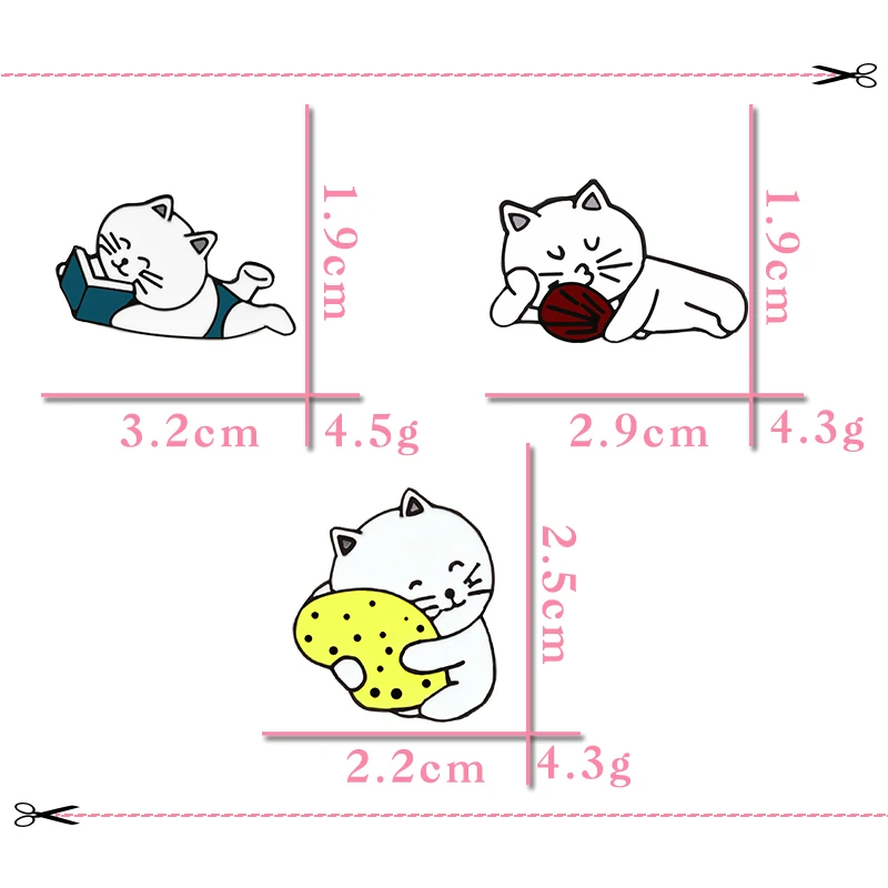 С рисунком кота из мультфильма коллекция Брошь вентилятор для чтения ленивый