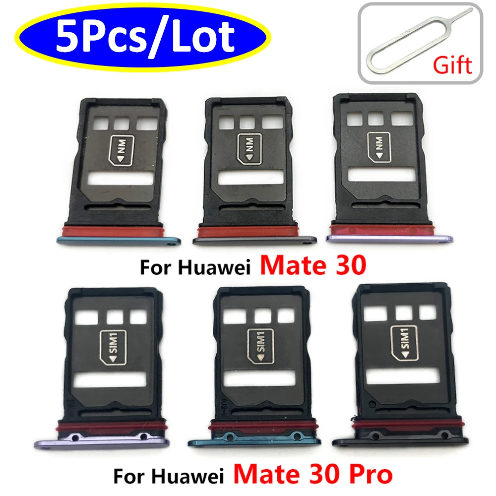 

5Pcs/Lot，NEW Micro Nano SIM Card Holder Tray Slot Holder Adapter Socket For Huawei Mate 30 Pro Mobile Phone Sim Card + Pin