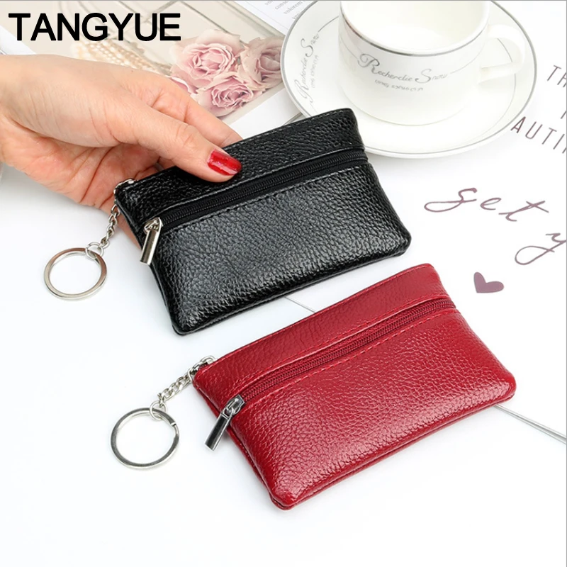 Мини-кошельки для женщин держатель карт бумажник из натуральной кожи на молнии