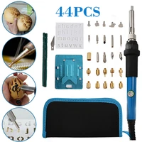 44pcs electric soldering iron kit wood burning pen 60w pyrography craft tool set