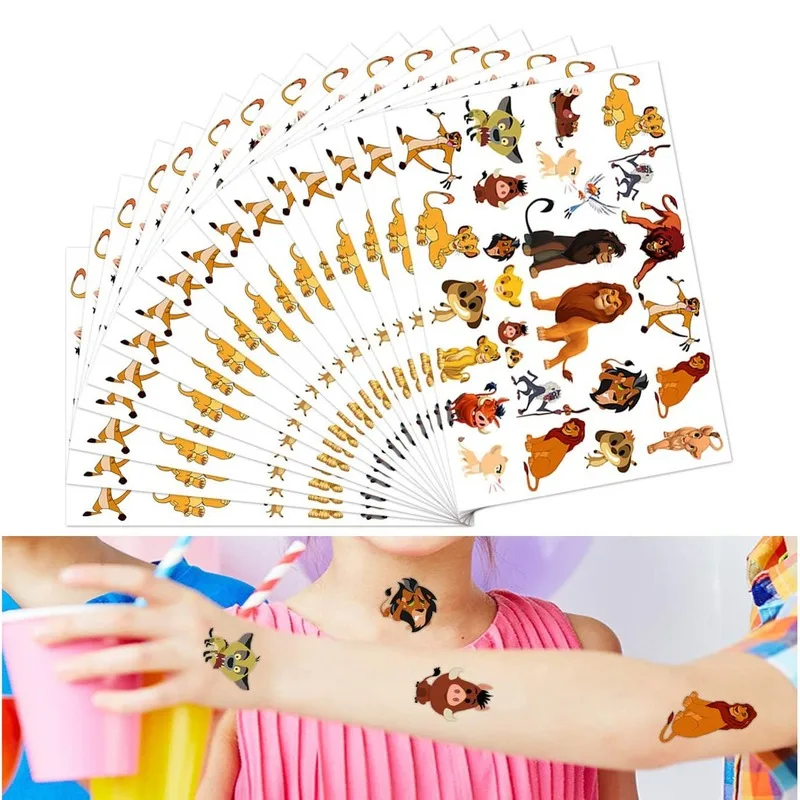 

The Lion King Temporary Tattoo Sticker Disney Simba Pumbaa 1PC Skin Decoration Toys Cartoon Kids Girls Christmas Birthday Gifts