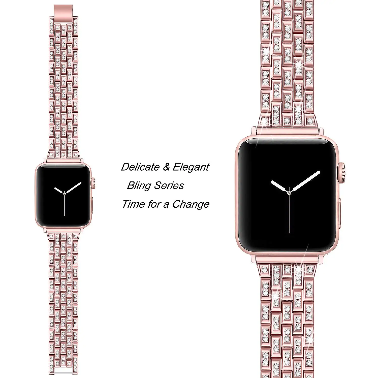 

New women Diamond watch strap For Apple Watch 38mm 42mm 40mm 44mm bracelet stainless steel strap for iWatch series 5 4 3 2 Band