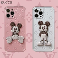 disney cute mickey luxury phone case for iphone 13 12 11 pro max xs x xr 7 8 plus protective y2k girls women aesthetic trendy