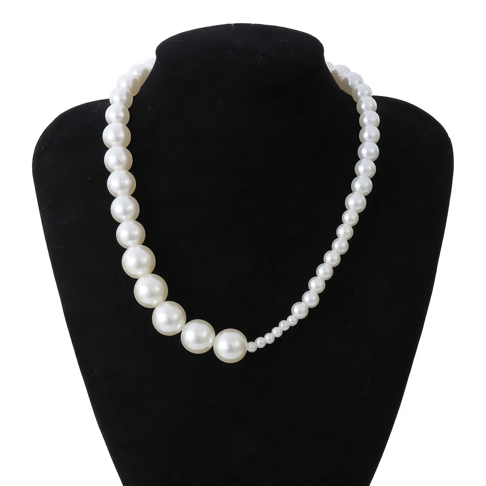

Imitation Pearls Chain Choker Necklace for Women Elegant White Baroque Pearl Beads Classic Collar Necklace Wedding Jewelry