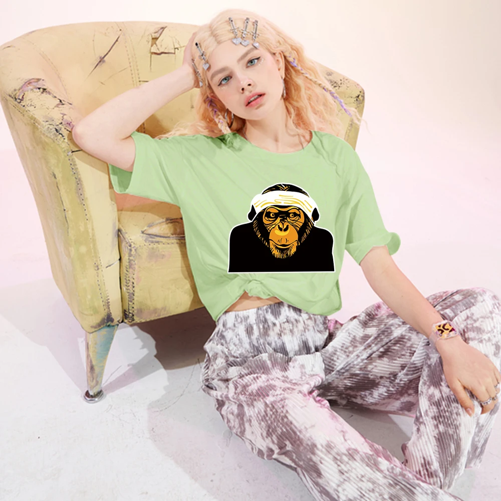 

Футболка женская с круглым вырезом, хлопок, короткий рукав для девушек, однотонная Базовая блуза, оверсайз, Повседневная рубашка, лето-осень