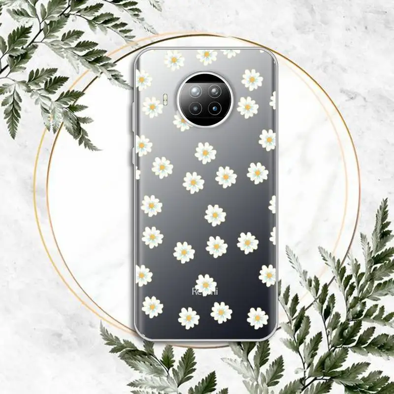 

Cute cartoon daisy flower Phone Case Transparent for Xiaomi Redmi note 10 t 8 9 pro lite 11
