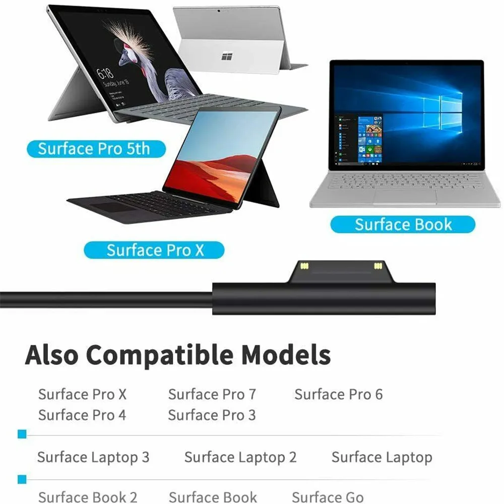 Подходит для Microsoft Surface Pro 3 4 5/6 X 7 зарядное устройство с адаптером переменного тока