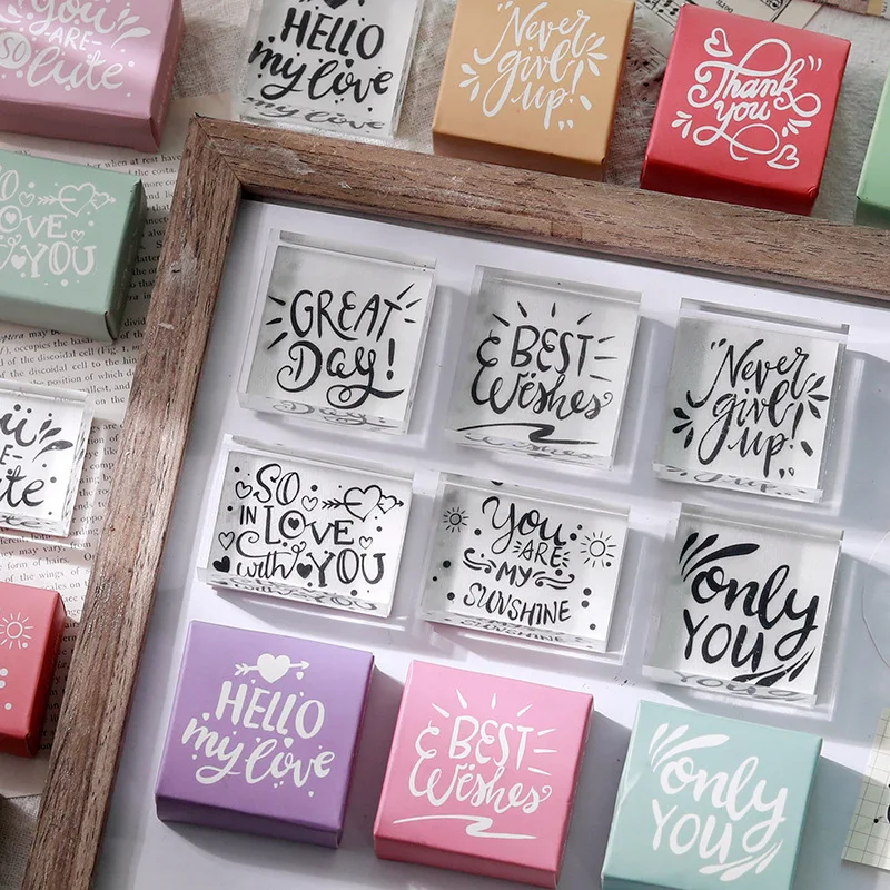

Best English blessing series Decoration stamp Transparent acrylic stamps for scrapbooking stationery DIY Thank you seal