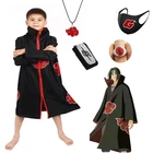 Плащ Аниме Акацуки, костюм для косплея, халат Какаси с принтом для взрослых, повязка на голову, костюм для детей