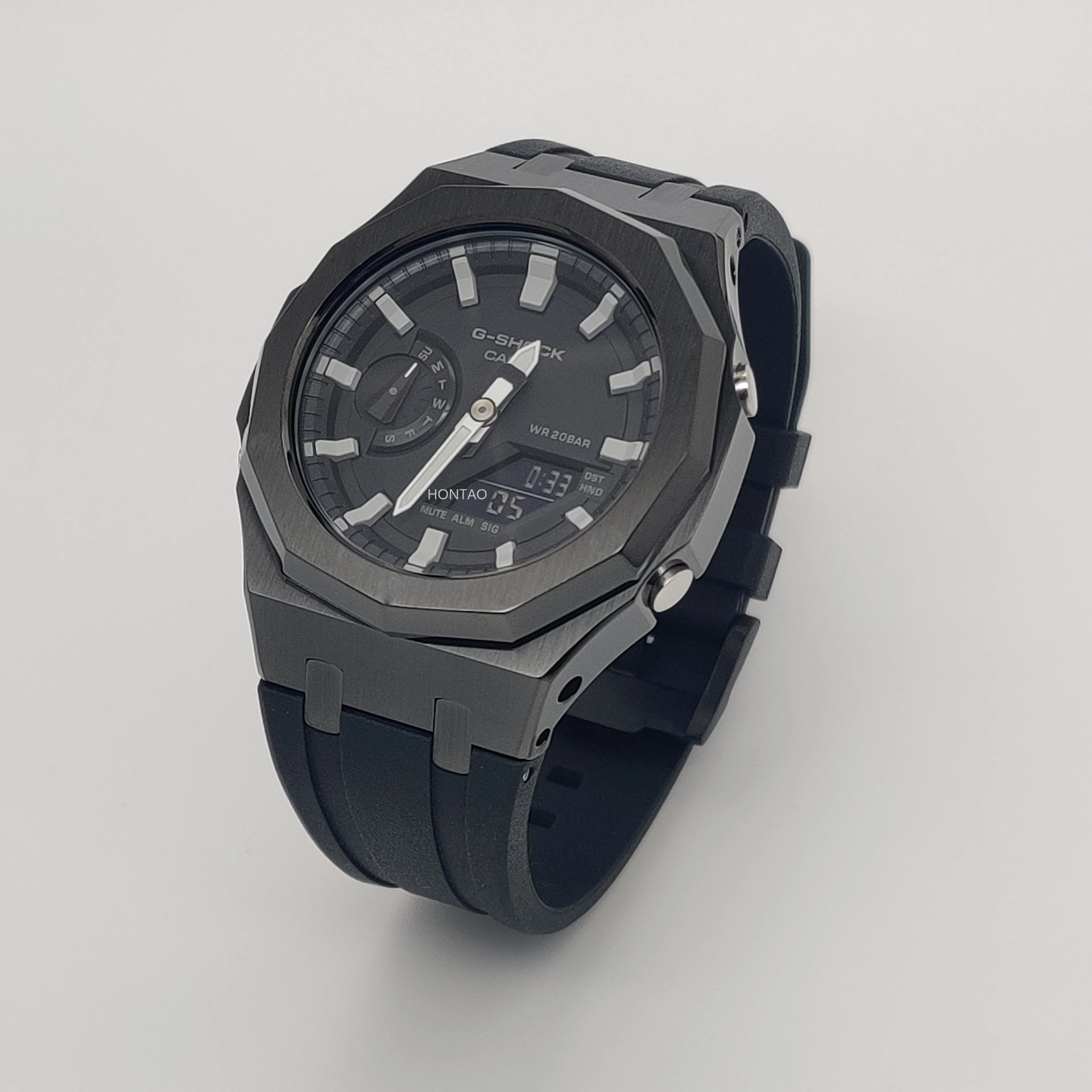 

Hontao GA2100 комплект новый 12-точечный металлический Безель флюоровый резиновый ремешок из нержавеющей стали чехол для часов Viton ремешок для фот...