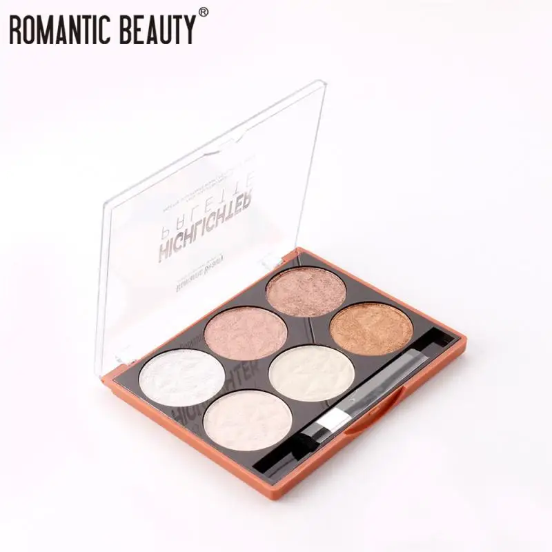 Новинка 6 цветов хайлайтер макияж мерцающая пудра палитра Осветление кожи