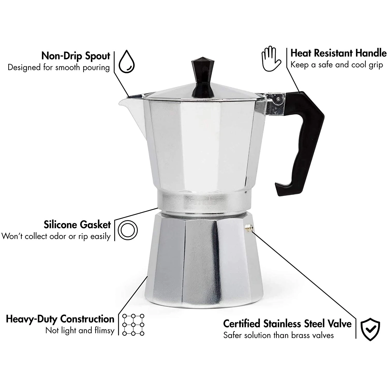Алюминий Кофе чайник чашки прочный Moka Cafeteira Кофеварка 50/100/150 мл практичный фильтр