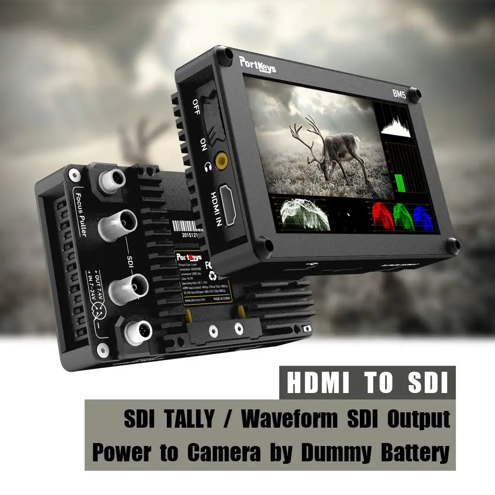 Portkeys BM5II 3G-SDI/HDMI вход 2000nit сенсорный экран 3D-LUT алюминиевый корпус для камеры DSLR