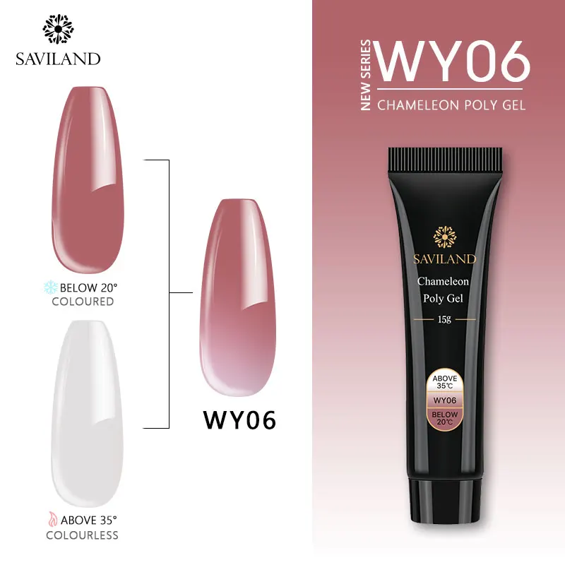 15ml WY06 Saviland 30 мл Гель-лак акриловый полигель изменение температуры многоцветный Алмазный полигель для ногтей быстрое строительство УФ-набор для ногтей - Цвет: 15ml WY06